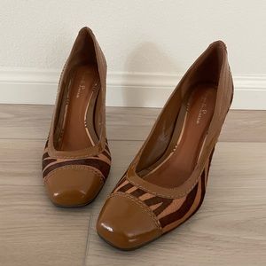 Womens Diego Di Lucca Animal Print Heels - Size 9